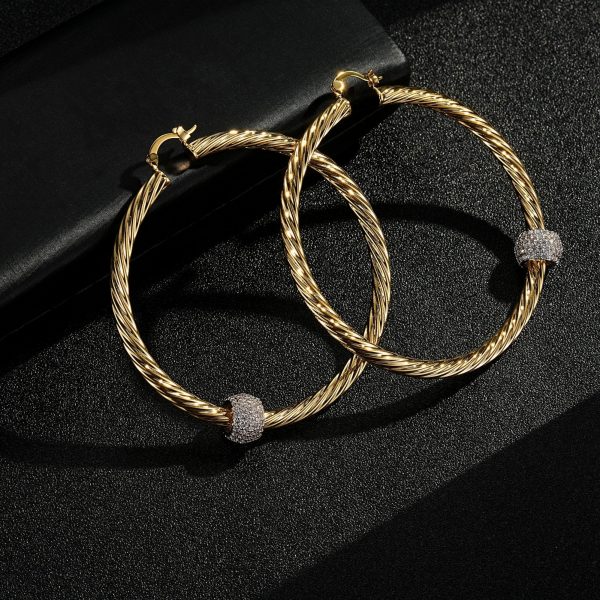 XL Large 65mm Ball Hoop Earrings - Image 2