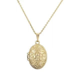 Premium Gold-Filled Oval Locket with 24-Inch Chain