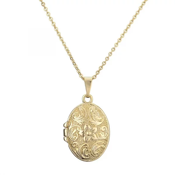 Premium Gold-Filled Oval Locket with 24-Inch Chain