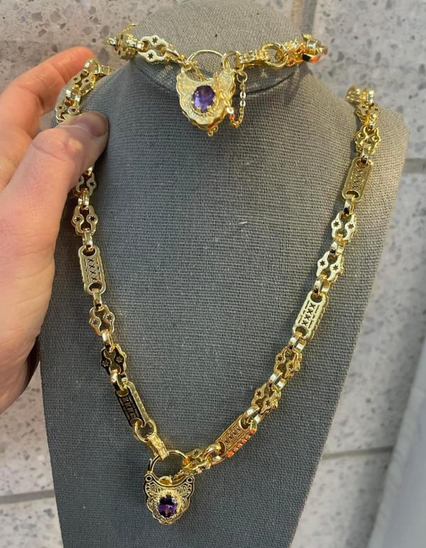Medium Premium Gold-Filled Stars and Bars Necklace set