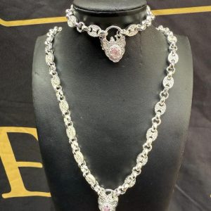 Pink Petite Button Jewellery Set