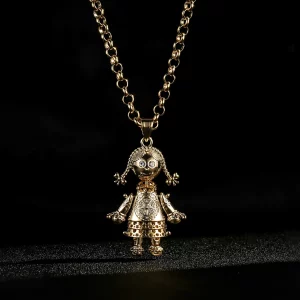 New Ragdoll Pendant with Silver Stones - 22 Inch 4mm Belcher Chain