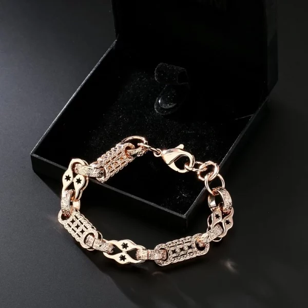 12mm Rose Stars and Bars Chunky Bracelet