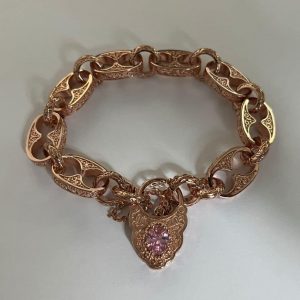 Rose Button Bracelet Pink Stone