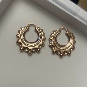 4cm Rose Gold Round Creole Earrings
