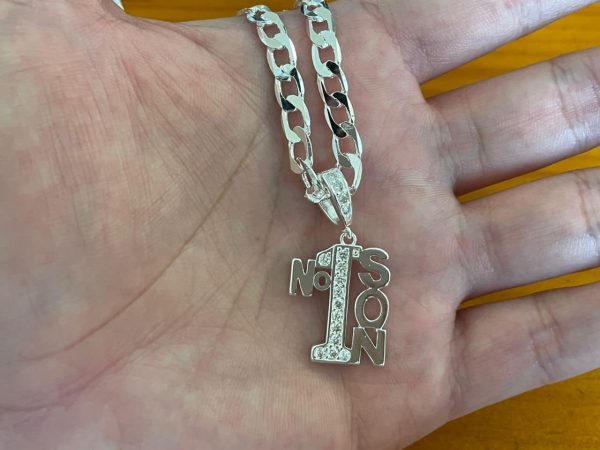 Silver Number 1 Son Necklace - Rhodium Plated
