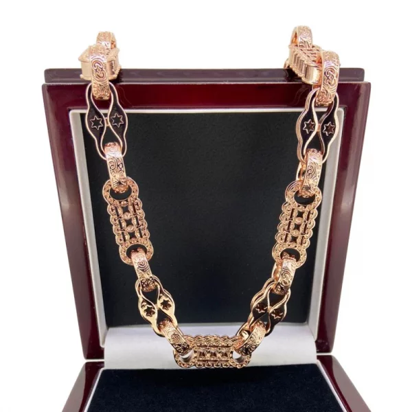 12mm Stars and Bars Premium Rose Chunky Necklace - Image 2